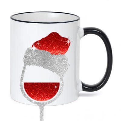 Santa Sparkly Wine Glass 11oz Black Color Changing Mug