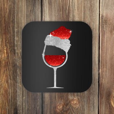 Santa Sparkly Wine Glass Coaster