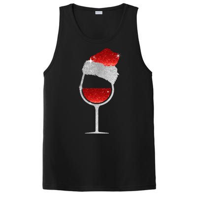 Santa Sparkly Wine Glass PosiCharge Competitor Tank