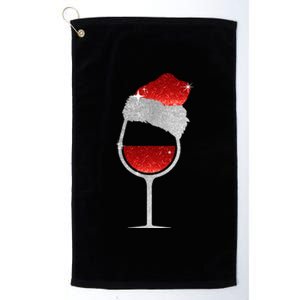 Santa Sparkly Wine Glass Platinum Collection Golf Towel