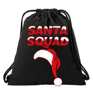 Santa Squad Drawstring Bag