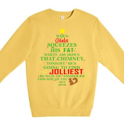 Santa Squeezes Down The Chimney Premium Crewneck Sweatshirt