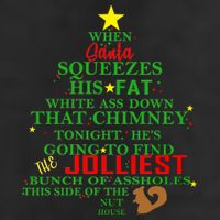 Santa Squeezes Down The Chimney 7 Panel Mesh Trucker Snapback Hat