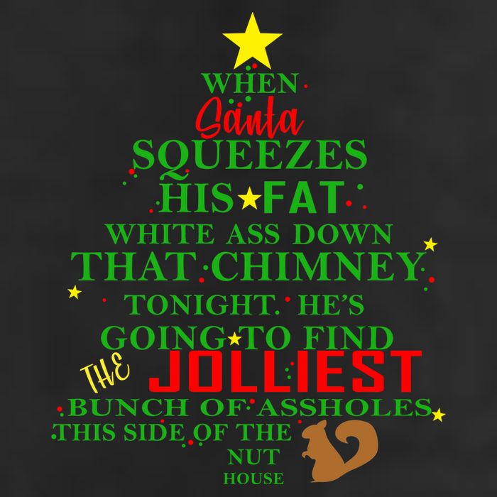 Santa Squeezes Down The Chimney 7 Panel Mesh Trucker Snapback Hat