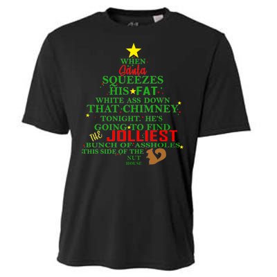 Santa Squeezes Down The Chimney Cooling Performance Crew T-Shirt