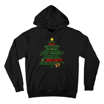 Santa Squeezes Down The Chimney Hoodie