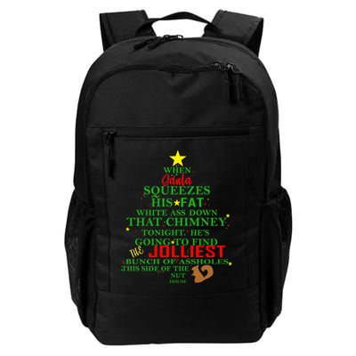 Santa Squeezes Down The Chimney Backpack