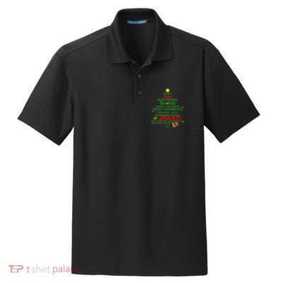 Santa Squeezes Down The Chimney Dry Zone Grid Polo