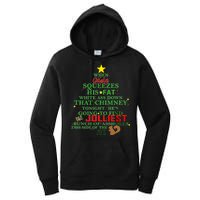 Santa Squeezes Down The Chimney Women's Pullover Hoodie