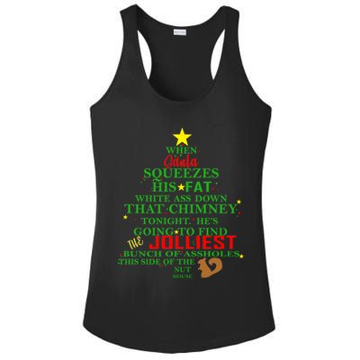 Santa Squeezes Down The Chimney Ladies PosiCharge Competitor Racerback Tank