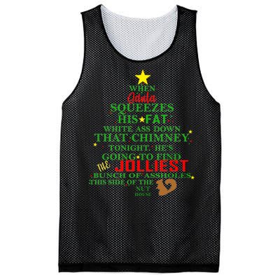 Santa Squeezes Down The Chimney Mesh Reversible Basketball Jersey Tank