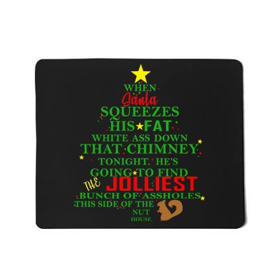 Santa Squeezes Down The Chimney Mousepad