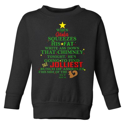 Santa Squeezes Down The Chimney Toddler Sweatshirt