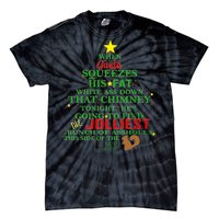 Santa Squeezes Down The Chimney Tie-Dye T-Shirt