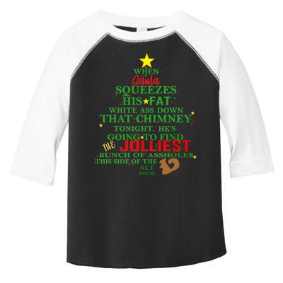 Santa Squeezes Down The Chimney Toddler Fine Jersey T-Shirt