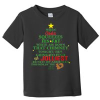 Santa Squeezes Down The Chimney Toddler T-Shirt