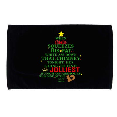 Santa Squeezes Down The Chimney Microfiber Hand Towel