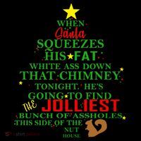 Santa Squeezes Down The Chimney Kids T-Shirt