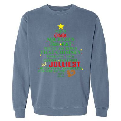 Santa Squeezes Down The Chimney Garment-Dyed Sweatshirt