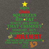 Santa Squeezes Down The Chimney Cotton Canvas Backpack