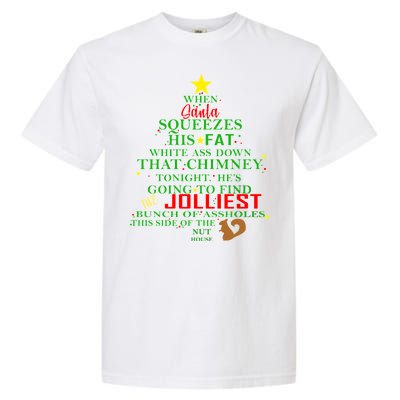 Santa Squeezes Down The Chimney Garment-Dyed Heavyweight T-Shirt