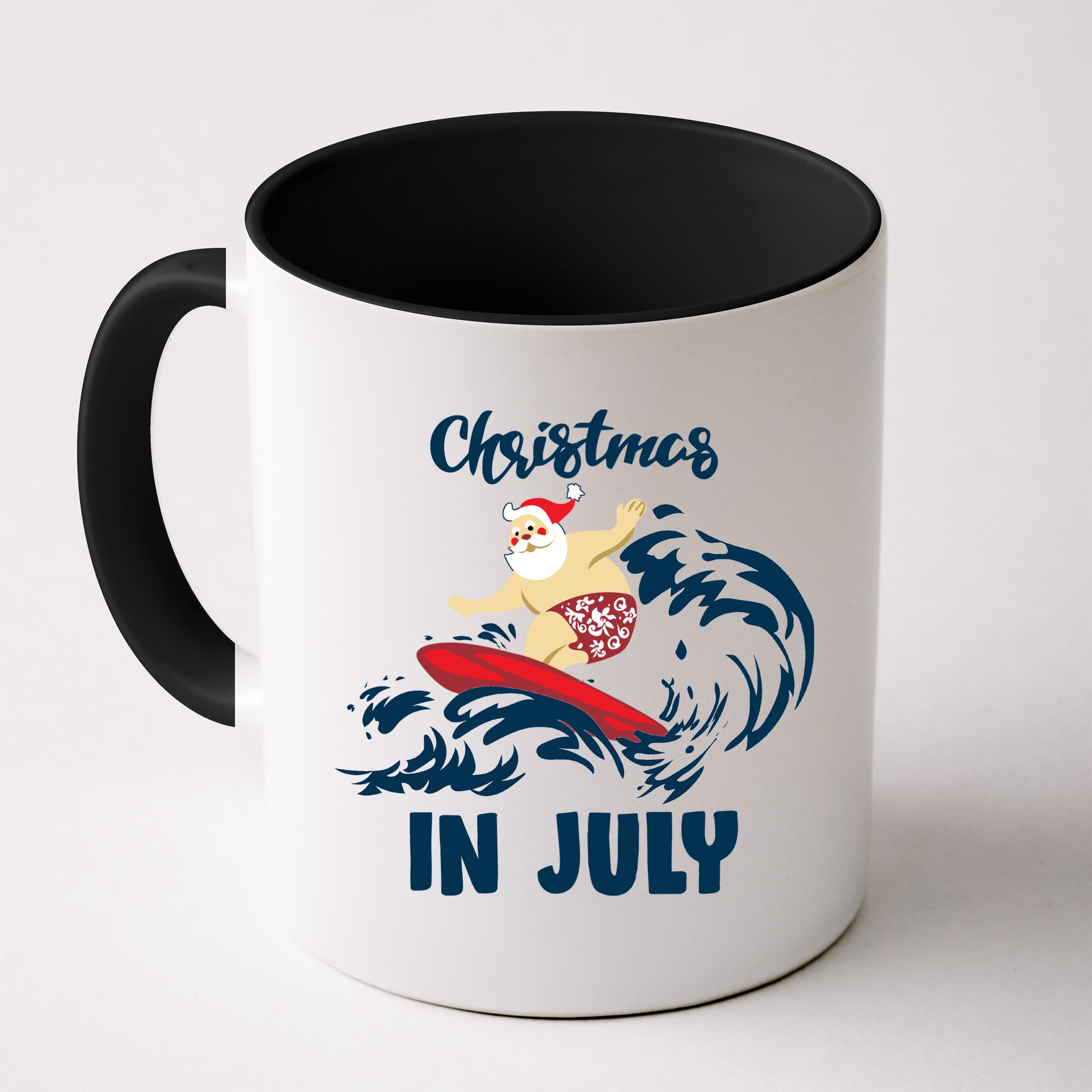 Santa Surfing Christmas In July Mug