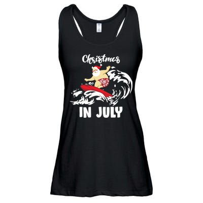 Santa Surfing Christmas In July Ladies Essential Flowy Tank