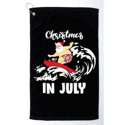 Santa Surfing Christmas In July Golf Towel