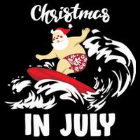 Santa Surfing Christmas In July Zip Tote Bag