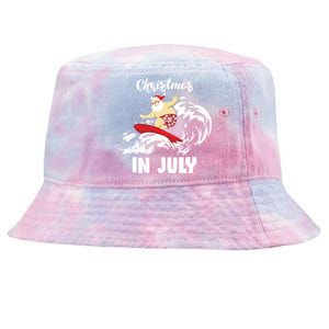 Santa Surfing Christmas In July Tie-Dyed Bucket Hat