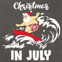 Santa Surfing Christmas In July Cotton Canvas Backpack