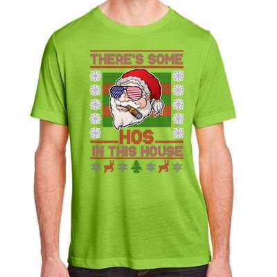 Santa There's Some Hos In This House Flag Ugly Christmas Sweater Adult ChromaSoft Performance T-Shirt