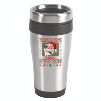 Santa There's Some Hos In This House Flag Ugly Christmas Sweater 16oz Travel Tumbler