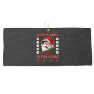 Santa There's Some Hos In This House Flag Ugly Christmas Sweater Large Microfiber Waffle Golf Towel