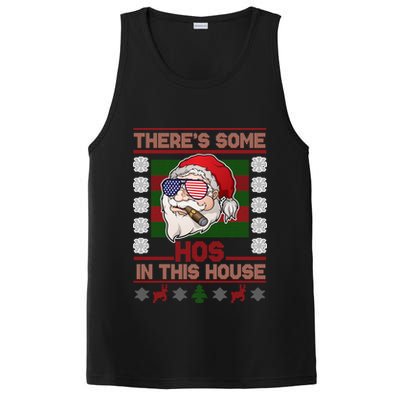 Santa There's Some Hos In This House Flag Ugly Christmas Sweater PosiCharge Competitor Tank