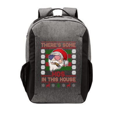 Santa There's Some Hos In This House Flag Ugly Christmas Sweater Vector Backpack