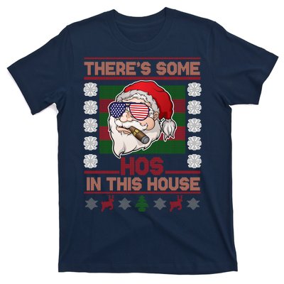 Santa There's Some Hos In This House Flag Ugly Christmas Sweater T-Shirt