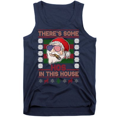 Santa There's Some Hos In This House Flag Ugly Christmas Sweater Tank Top