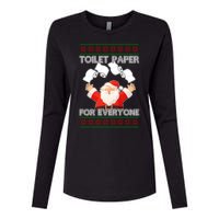 Santa Toilet Paper For Everyone Ugly Christmas Sweater Womens Cotton Relaxed Long Sleeve T-Shirt