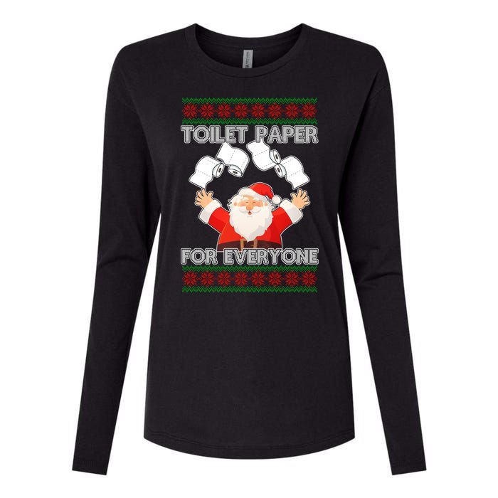 Santa Toilet Paper For Everyone Ugly Christmas Sweater Womens Cotton Relaxed Long Sleeve T-Shirt