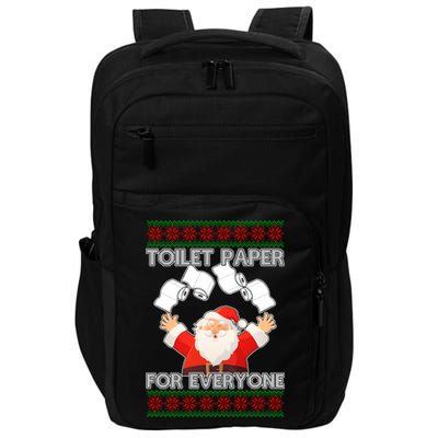 Santa Toilet Paper For Everyone Ugly Christmas Sweater Impact Tech Backpack