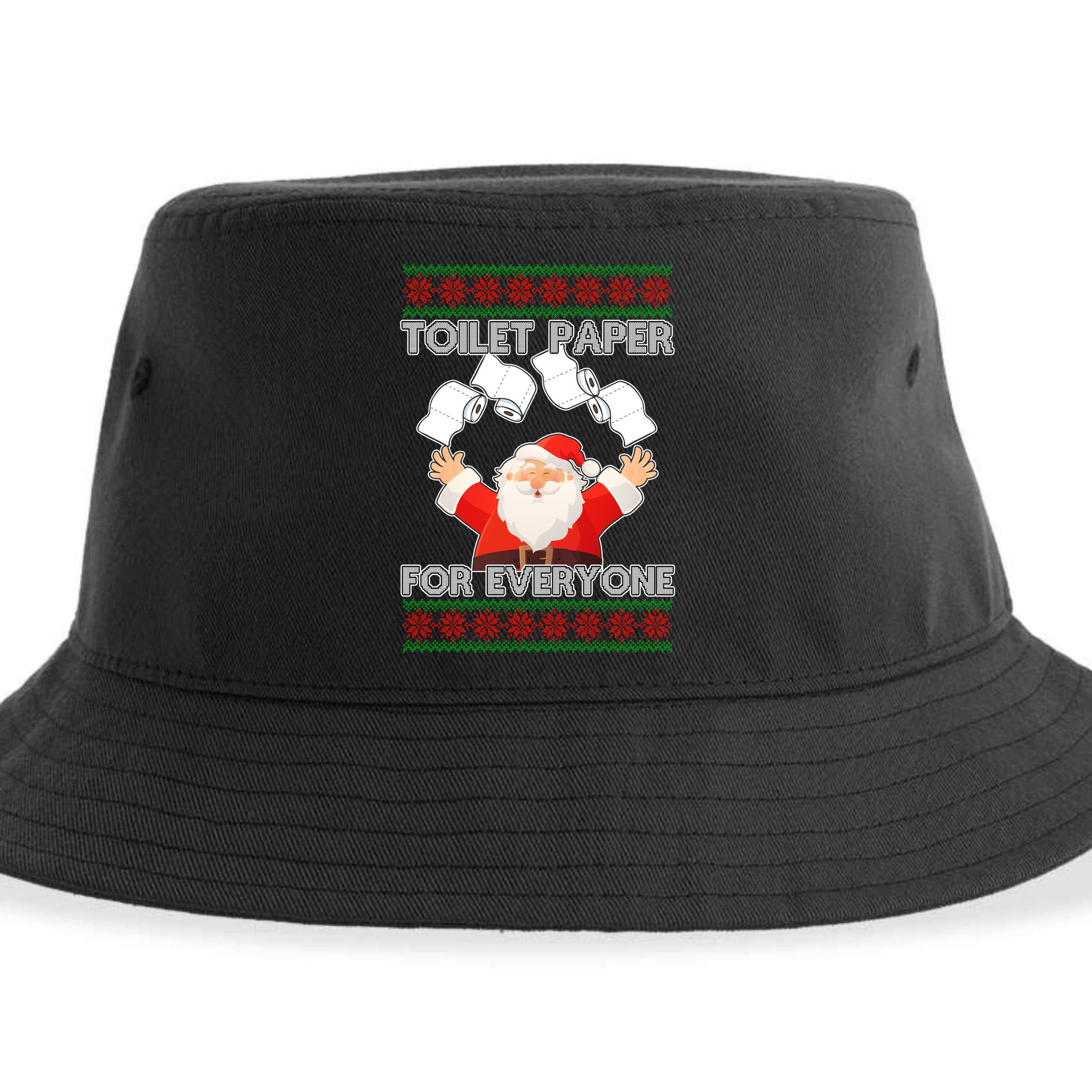 Santa Toilet Paper For Everyone Ugly Christmas Sweater Sustainable Bucket Hat