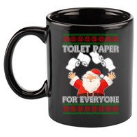 Santa Toilet Paper For Everyone Ugly Christmas Sweater 11oz C Handle Ceramic Mug