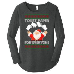 Santa Toilet Paper For Everyone Ugly Christmas Sweater Women's Perfect Tri Tunic Long Sleeve Shirt