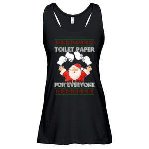 Santa Toilet Paper For Everyone Ugly Christmas Sweater Ladies Essential Flowy Tank