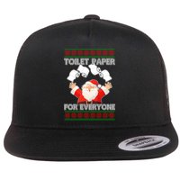 Santa Toilet Paper For Everyone Ugly Christmas Sweater Flatbill Hat
