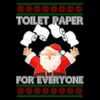 Santa Toilet Paper For Everyone Ugly Christmas Sweater Flatbill Hat