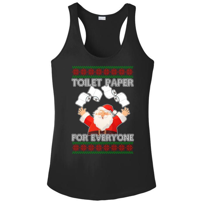 Santa Toilet Paper For Everyone Ugly Christmas Sweater Ladies PosiCharge Competitor Racerback Tank