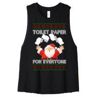 Santa Toilet Paper For Everyone Ugly Christmas Sweater Women's Racerback Cropped Tank