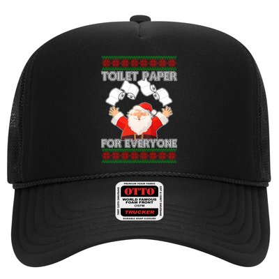 Santa Toilet Paper For Everyone Ugly Christmas Sweater Trucker Hat